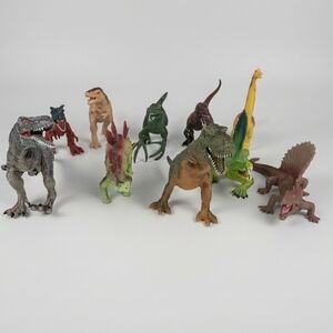 10pc Dinosaur Action Figure Lot – Realistic T-Rex Stegosaurus Raptor Toy Bundle